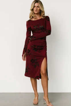 Baltic Born McQueen Midi Dress | Merlot + Black