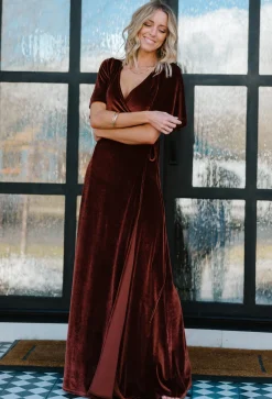 Baltic Born Meghan Velvet Wrap Maxi Dress |