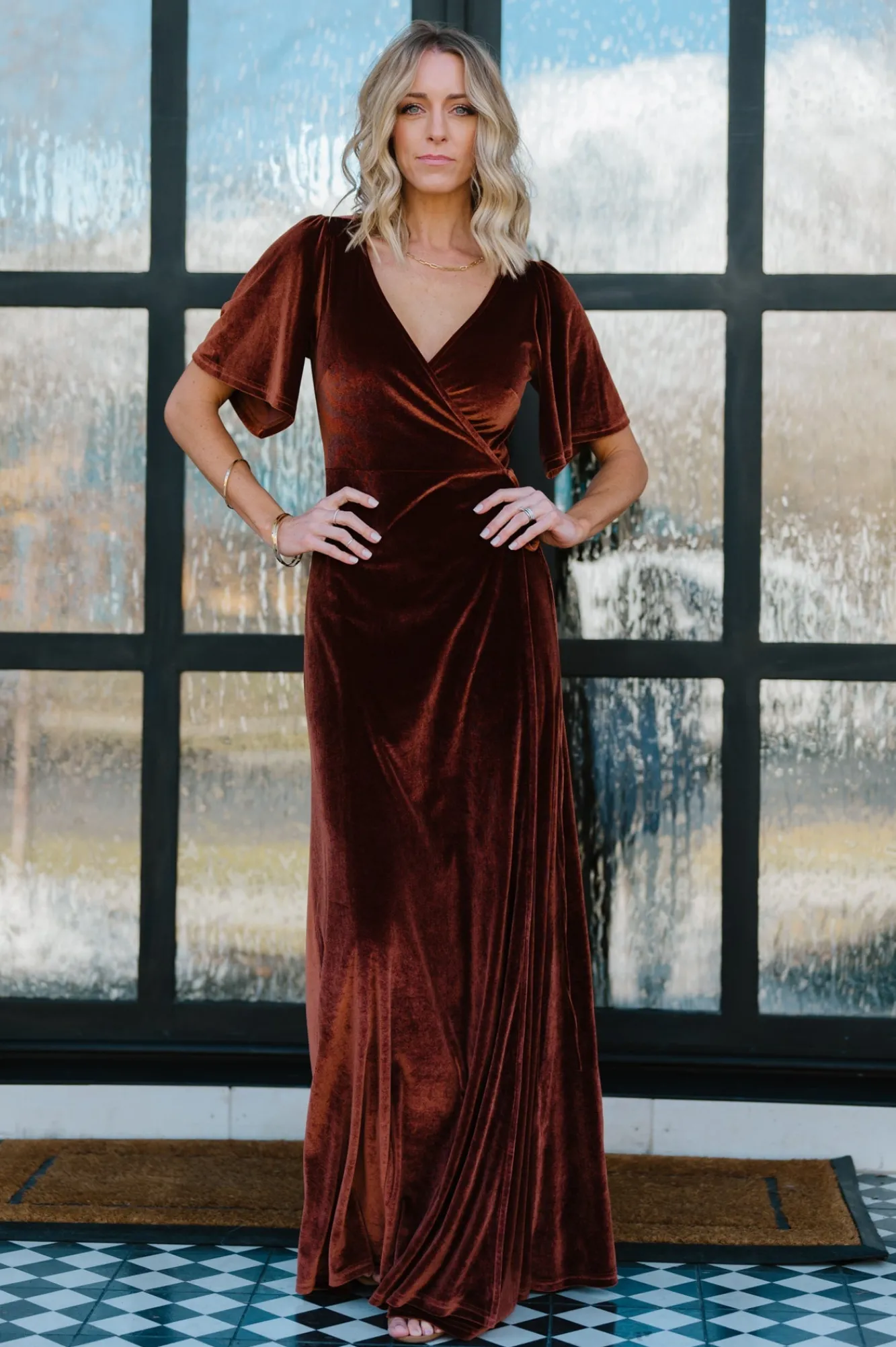 Baltic Born Meghan Velvet Wrap Maxi Dress |
