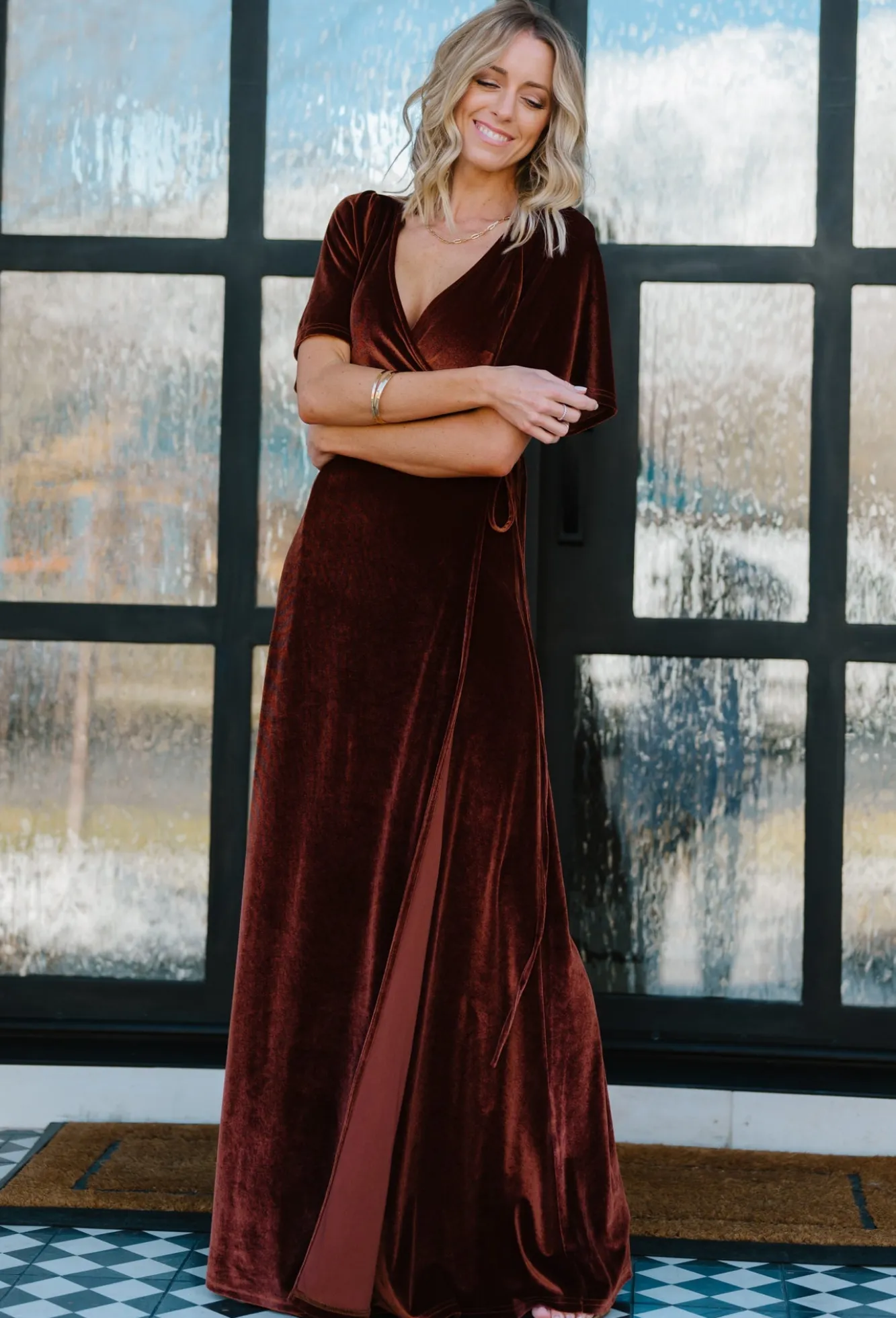 Baltic Born Meghan Velvet Wrap Maxi Dress |