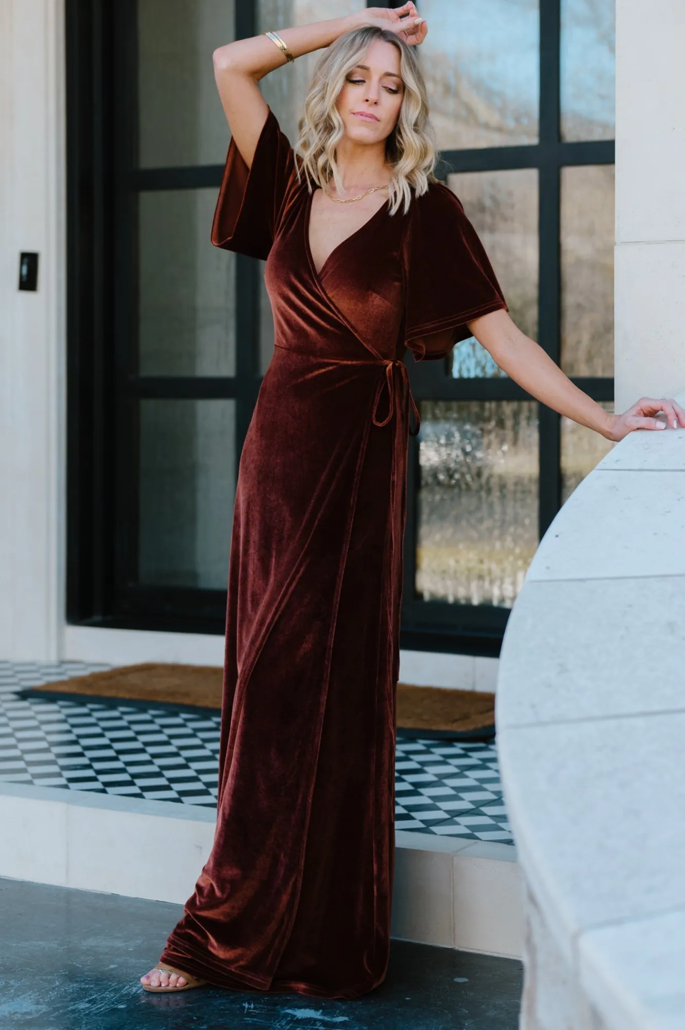 Baltic Born Meghan Velvet Wrap Maxi Dress |