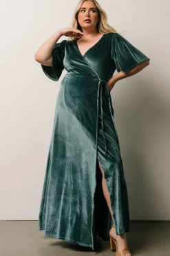 Baltic Born Meghan Velvet Wrap Maxi Dress | Persian Blue