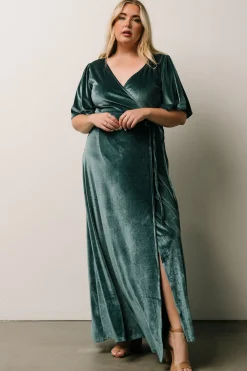 Baltic Born Meghan Velvet Wrap Maxi Dress | Persian Blue