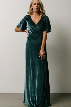 Baltic Born Meghan Velvet Wrap Maxi Dress | Persian Blue