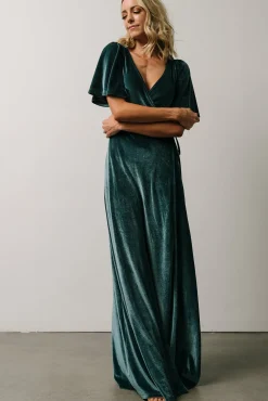 Baltic Born Meghan Velvet Wrap Maxi Dress | Persian Blue