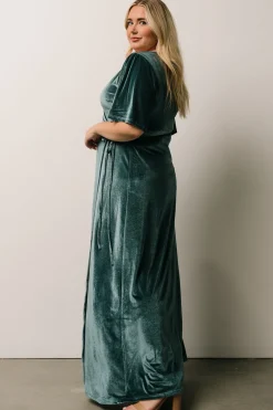 Baltic Born Meghan Velvet Wrap Maxi Dress | Persian Blue