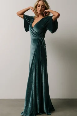 Baltic Born Meghan Velvet Wrap Maxi Dress | Persian Blue