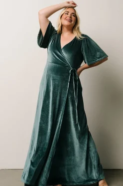 Baltic Born Meghan Velvet Wrap Maxi Dress | Persian Blue