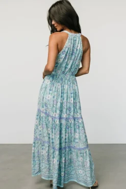 Baltic Born Meline Button Front Maxi Dress | Light Blue Multi