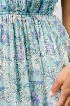 Baltic Born Meline Button Front Maxi Dress | Light Blue Multi