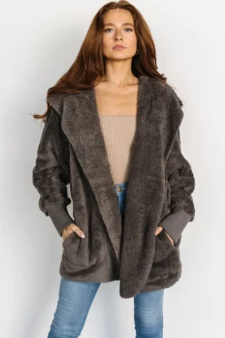 Baltic Born Melrose Teddy Jacket | Dark Gray