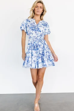 Baltic Born Mikki Mini Dress | White + Blue