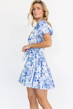 Baltic Born Mikki Mini Dress | White + Blue