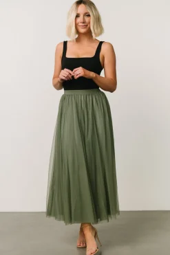 Baltic Born Mila Tulle Skirt | Dark Sage
