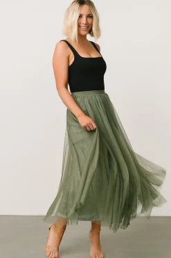 Baltic Born Mila Tulle Skirt | Dark Sage