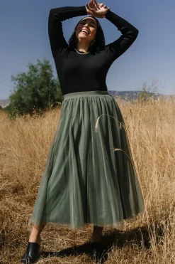 Baltic Born Mila Tulle Skirt | Dark Sage