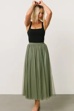 Baltic Born Mila Tulle Skirt | Dark Sage