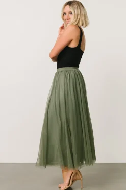 Baltic Born Mila Tulle Skirt | Dark Sage