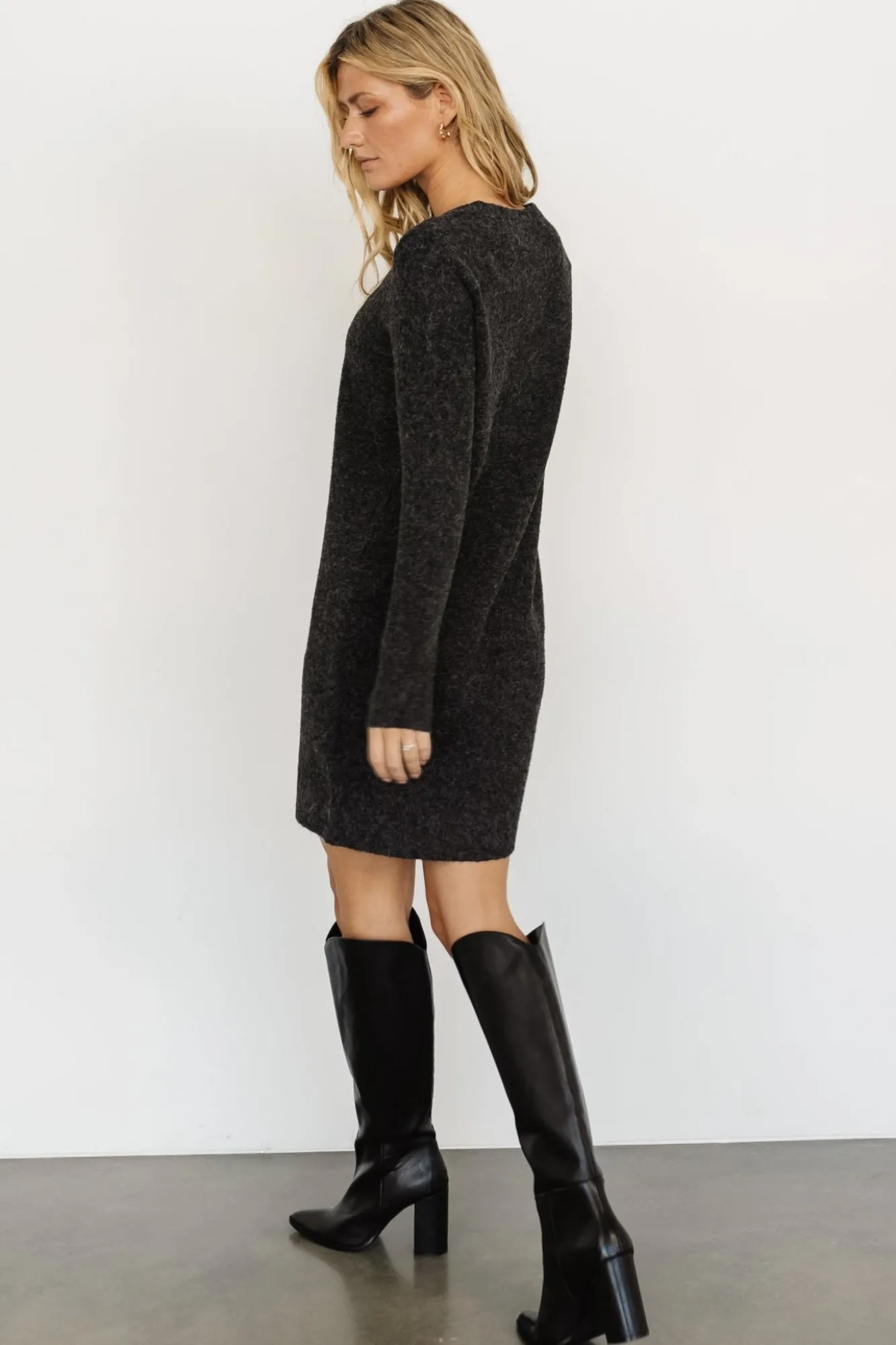 Baltic Born Miller Sweater Dress | Charcoal Black