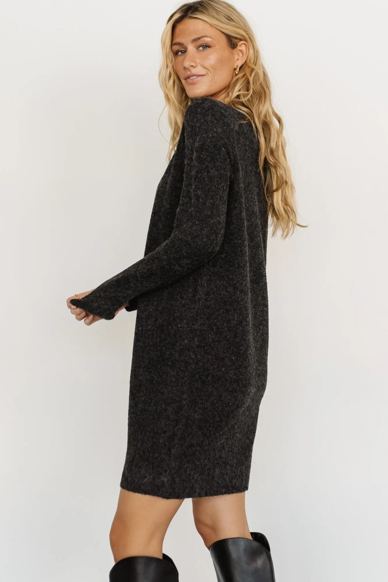 Baltic Born Miller Sweater Dress | Charcoal Black