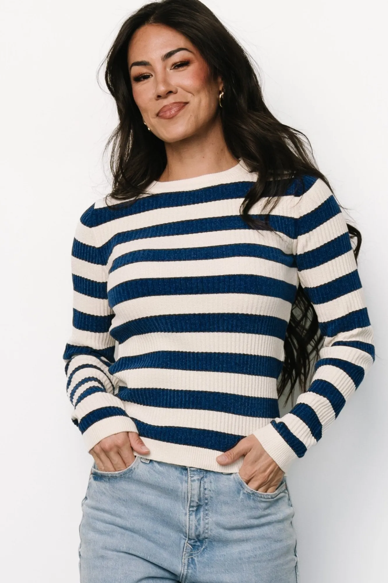 Baltic Born Milwaukee Striped Sweater | Blue + Ivory