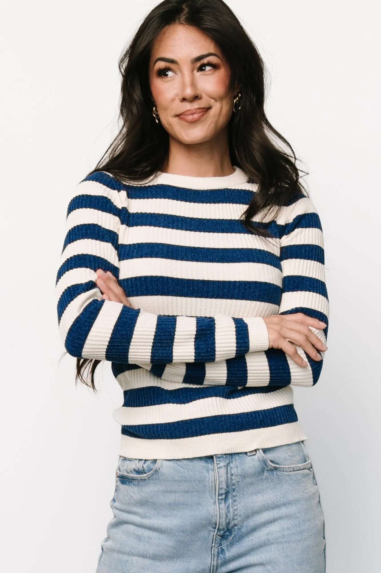 Baltic Born Milwaukee Striped Sweater | Blue + Ivory