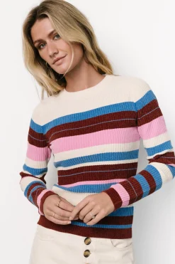 Baltic Born Milwaukee Striped Sweater | Orchid Multi
