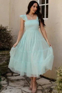 Baltic Born Mindi Tulle Midi Dress | Sea Blue