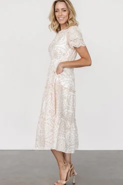 Baltic Born Mirabel Eyelet Midi Dress | White + Natural