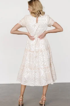 Baltic Born Mirabel Eyelet Midi Dress | White + Natural