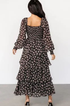 Baltic Born Miranda Tiered Maxi Dress | Black Floral