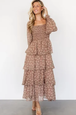 Baltic Born Miranda Tiered Maxi Dress | Latte Floral