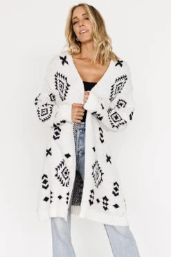 Baltic Born Missoula Oversized Cardigan | Off White + Black