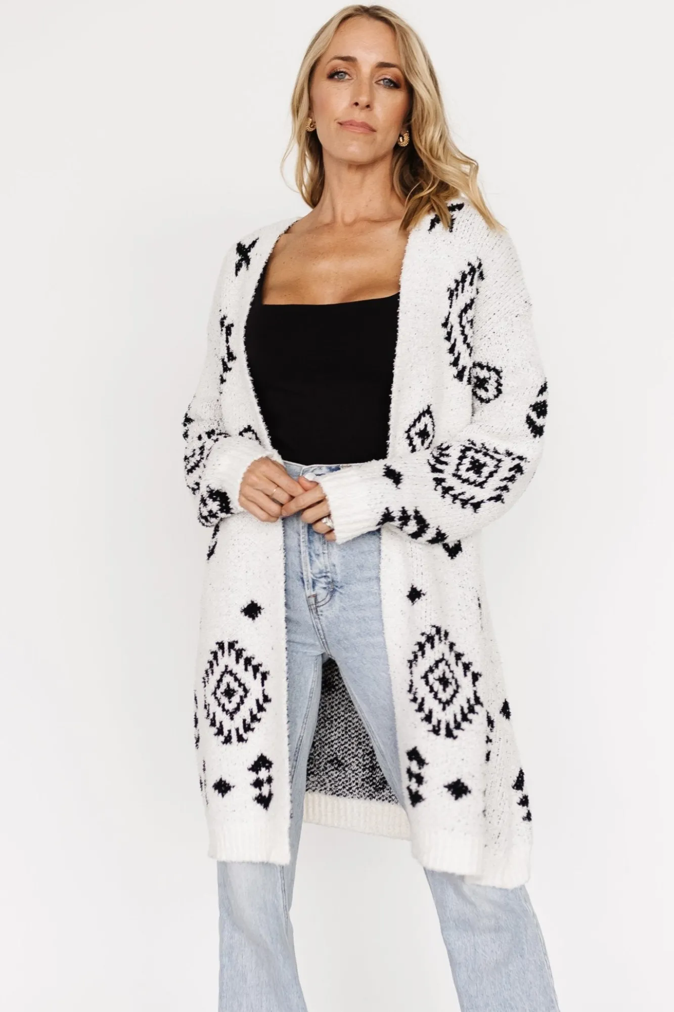 Baltic Born Missoula Oversized Cardigan | Off White + Black