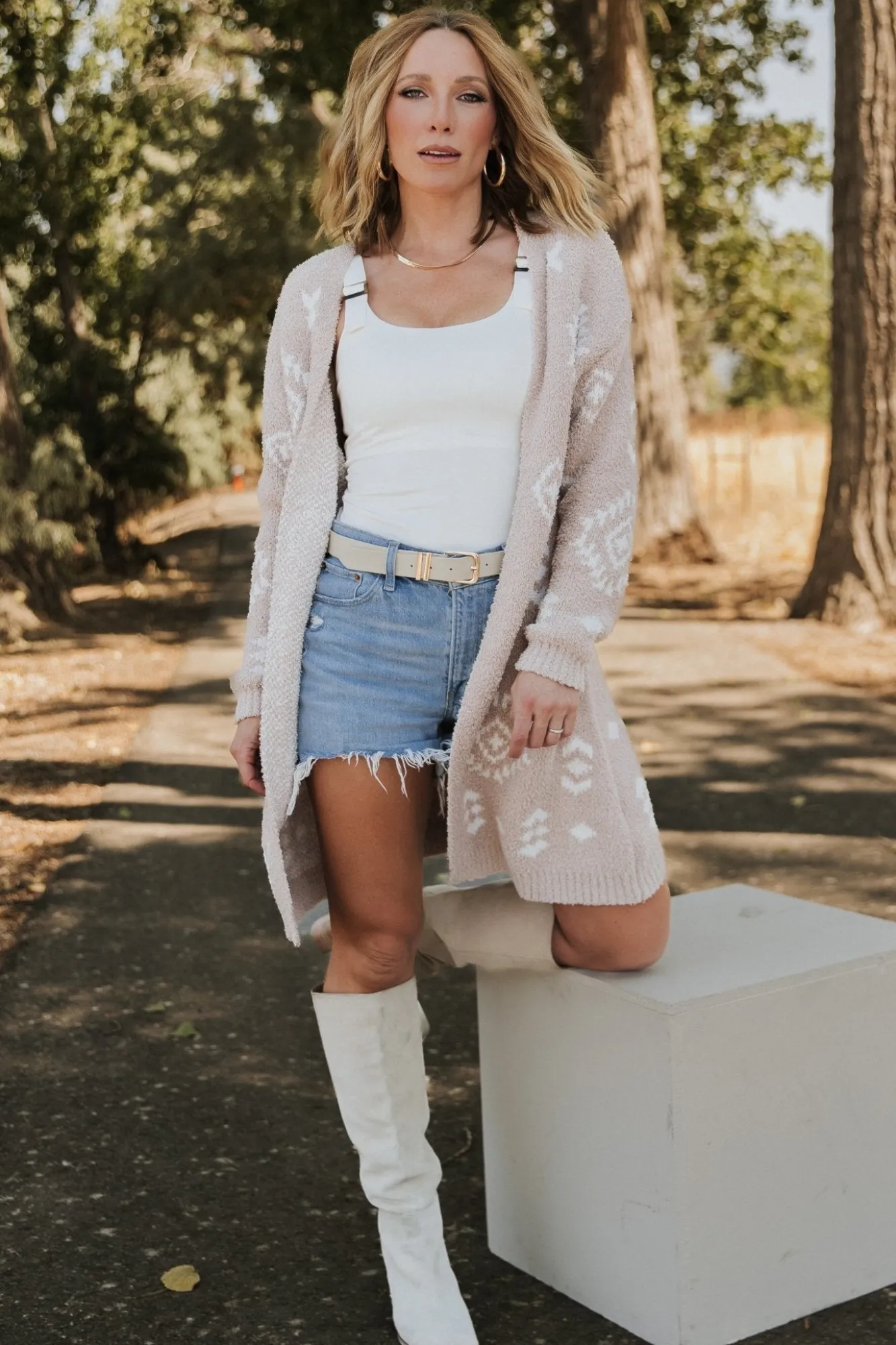 Baltic Born Missoula Oversized Cardigan | Sand + Off White