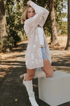 Baltic Born Missoula Oversized Cardigan | Sand + Off White