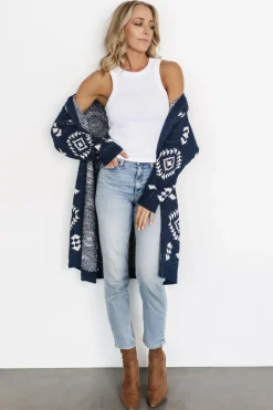 Baltic Born Missoula Oversized Cardigan | Navy + Ivory