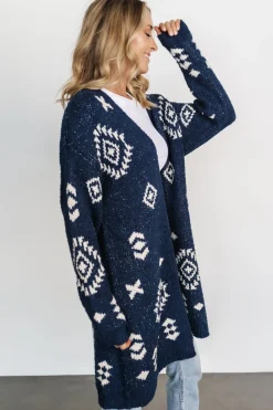 Baltic Born Missoula Oversized Cardigan | Navy + Ivory