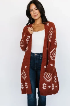 Baltic Born Missoula Oversized Cardigan | Rust + Beige