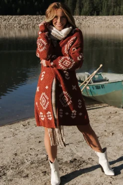 Baltic Born Missoula Oversized Cardigan | Rust + Beige