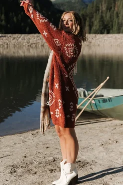 Baltic Born Missoula Oversized Cardigan | Rust + Beige