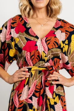 Baltic Born Moira Kimono Maxi Dress | Navy Multi Print