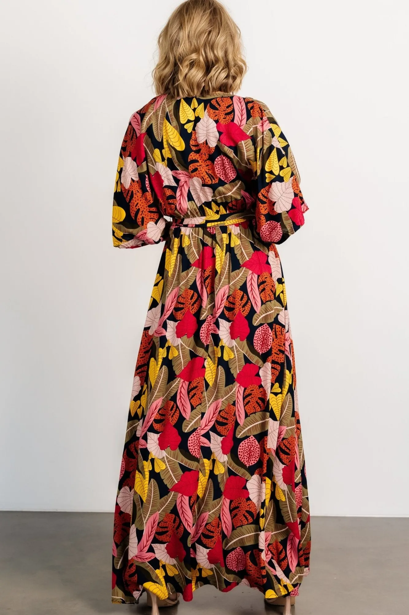 Baltic Born Moira Kimono Maxi Dress | Navy Multi Print