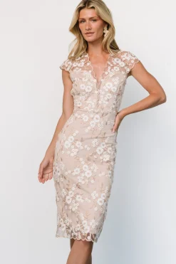 Baltic Born Monique Embroidered Midi Dress |