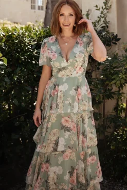 Baltic Born Montaigne Ruffle Maxi Dress | Sage Floral
