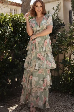 Baltic Born Montaigne Ruffle Maxi Dress | Sage Floral