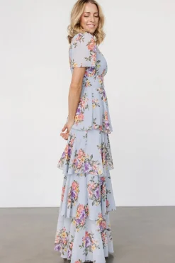 Baltic Born Montaigne Ruffle Maxi Dress | Light Blue Floral