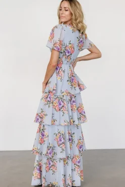 Baltic Born Montaigne Ruffle Maxi Dress | Light Blue Floral