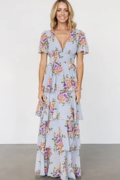 Baltic Born Montaigne Ruffle Maxi Dress | Light Blue Floral