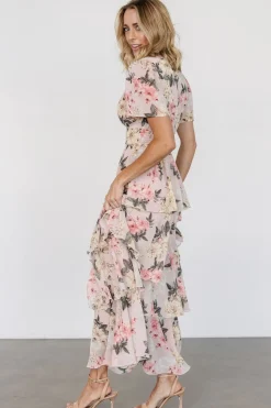 Baltic Born Montaigne Ruffle Maxi Dress | Pale Blush Floral